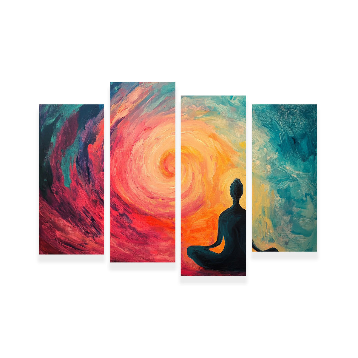 Silhouette Meditating Wall Art
