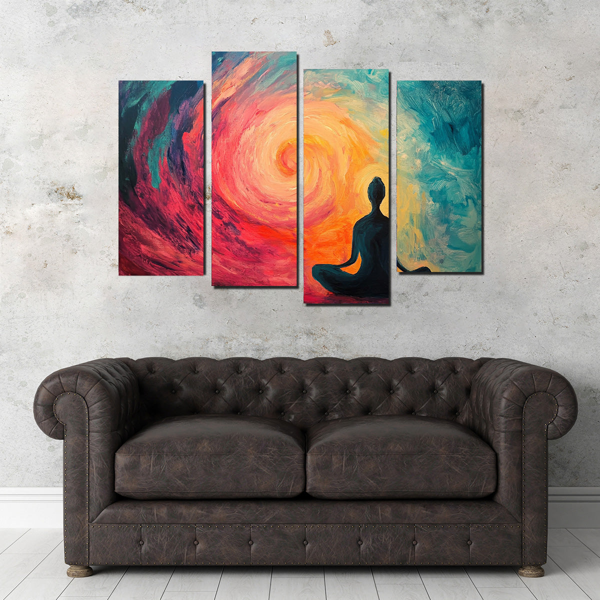 Silhouette Meditating Wall Art
