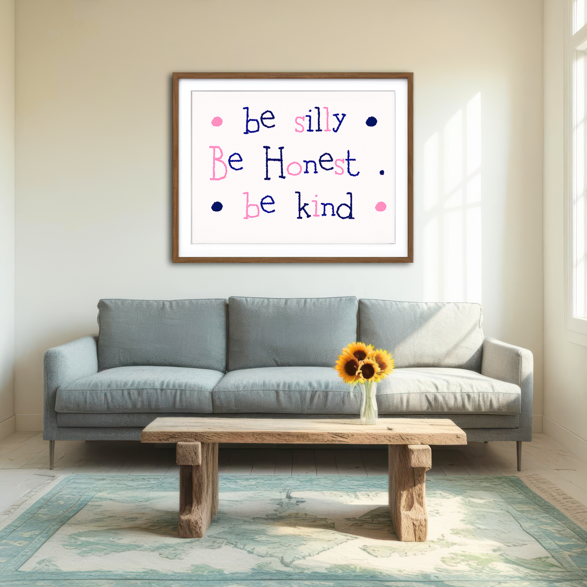 AUTO-MOCKUP ROOM | Silly Honest Kind Kids Wall Art