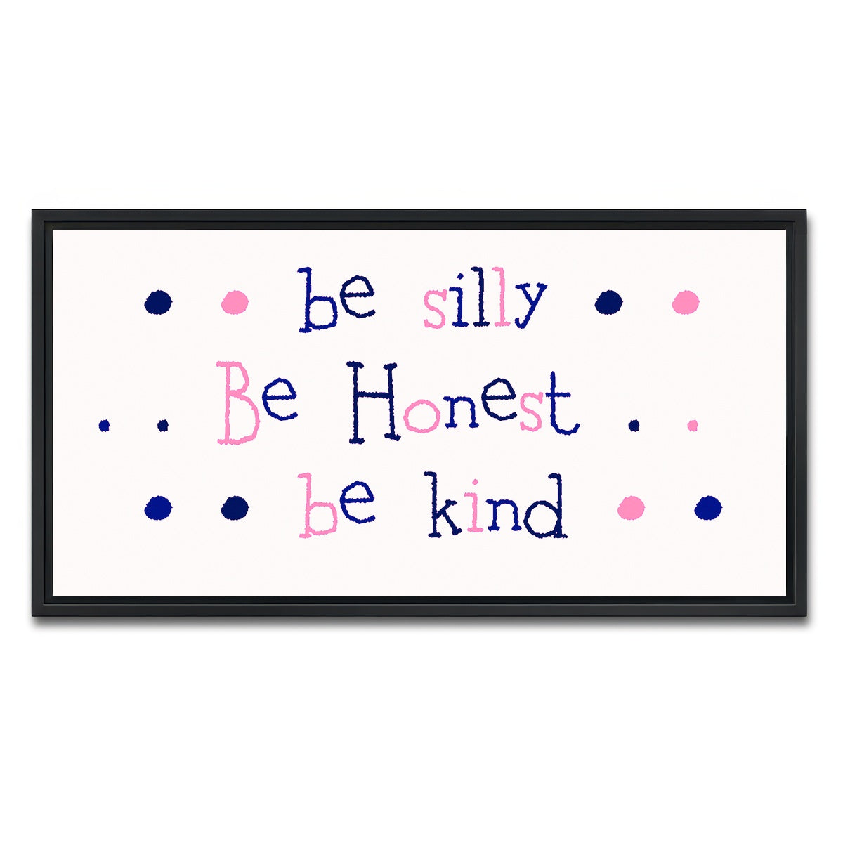 AUTO-MOCKUP WHITE | Silly Honest Kind Kids | 1 Piece | Black Framed Canvas | group=2x1