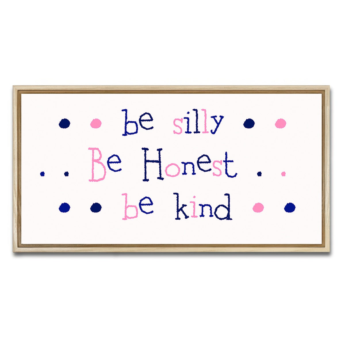 AUTO-MOCKUP WHITE | Silly Honest Kind Kids | 1 Piece | Natural Framed Canvas | group=2x1