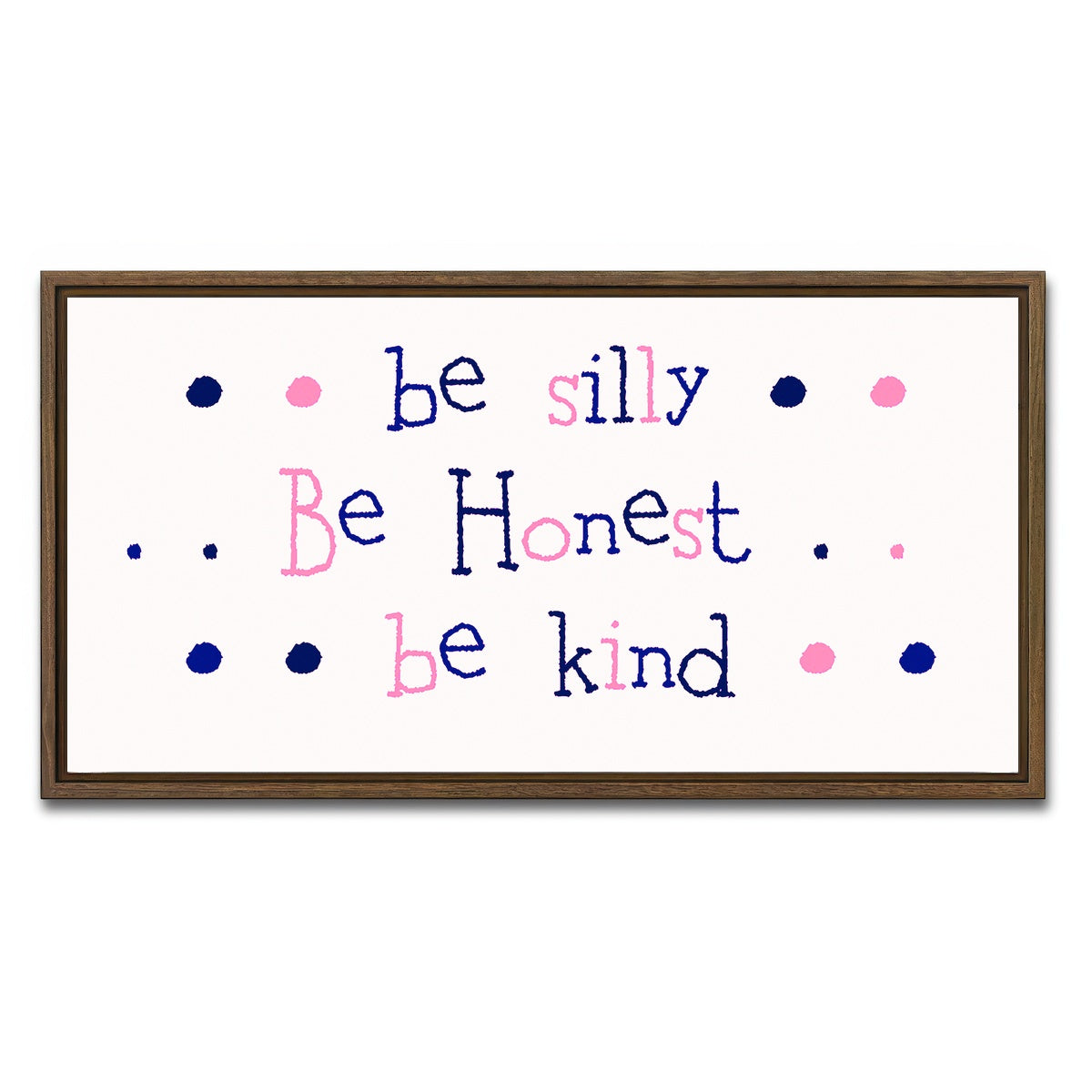 AUTO-MOCKUP WHITE | Silly Honest Kind Kids | 1 Piece | Walnut Framed Canvas | group=2x1