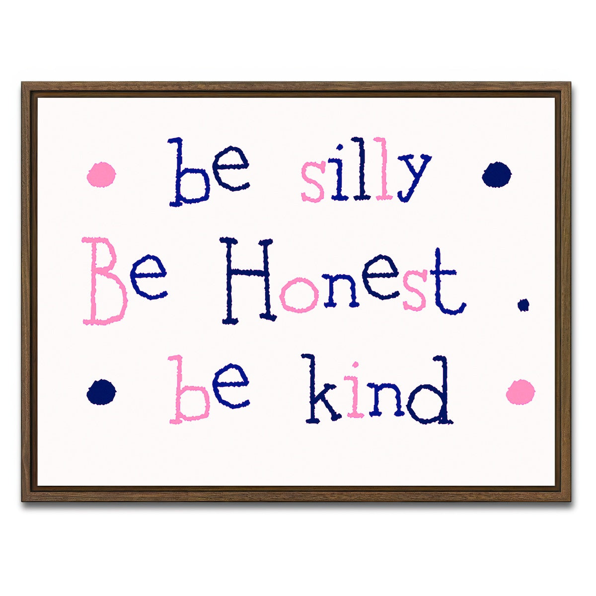 AUTO-MOCKUP WHITE | Silly Honest Kind Kids | 1 Piece | Walnut Framed Canvas | group=4x3