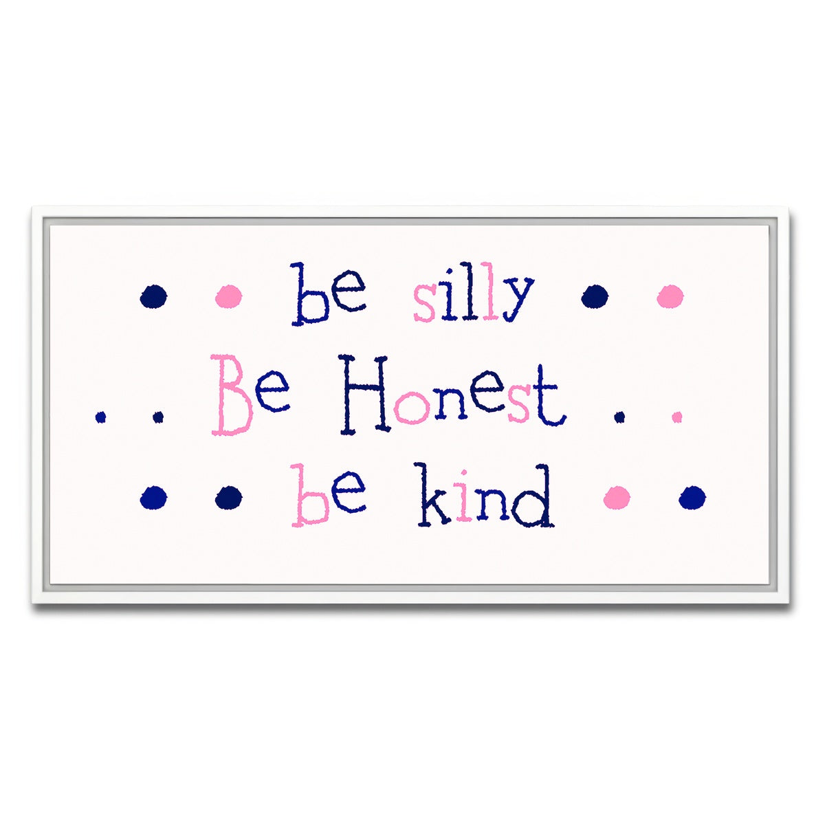 AUTO-MOCKUP WHITE | Silly Honest Kind Kids | 1 Piece | White Framed Canvas | group=2x1