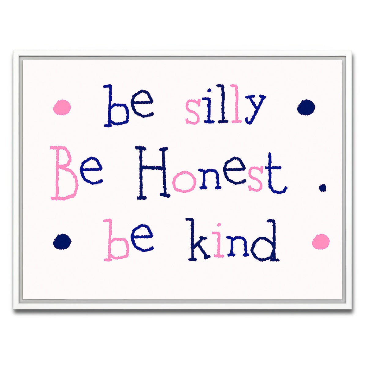 AUTO-MOCKUP WHITE | Silly Honest Kind Kids | 1 Piece | White Framed Canvas | group=4x3