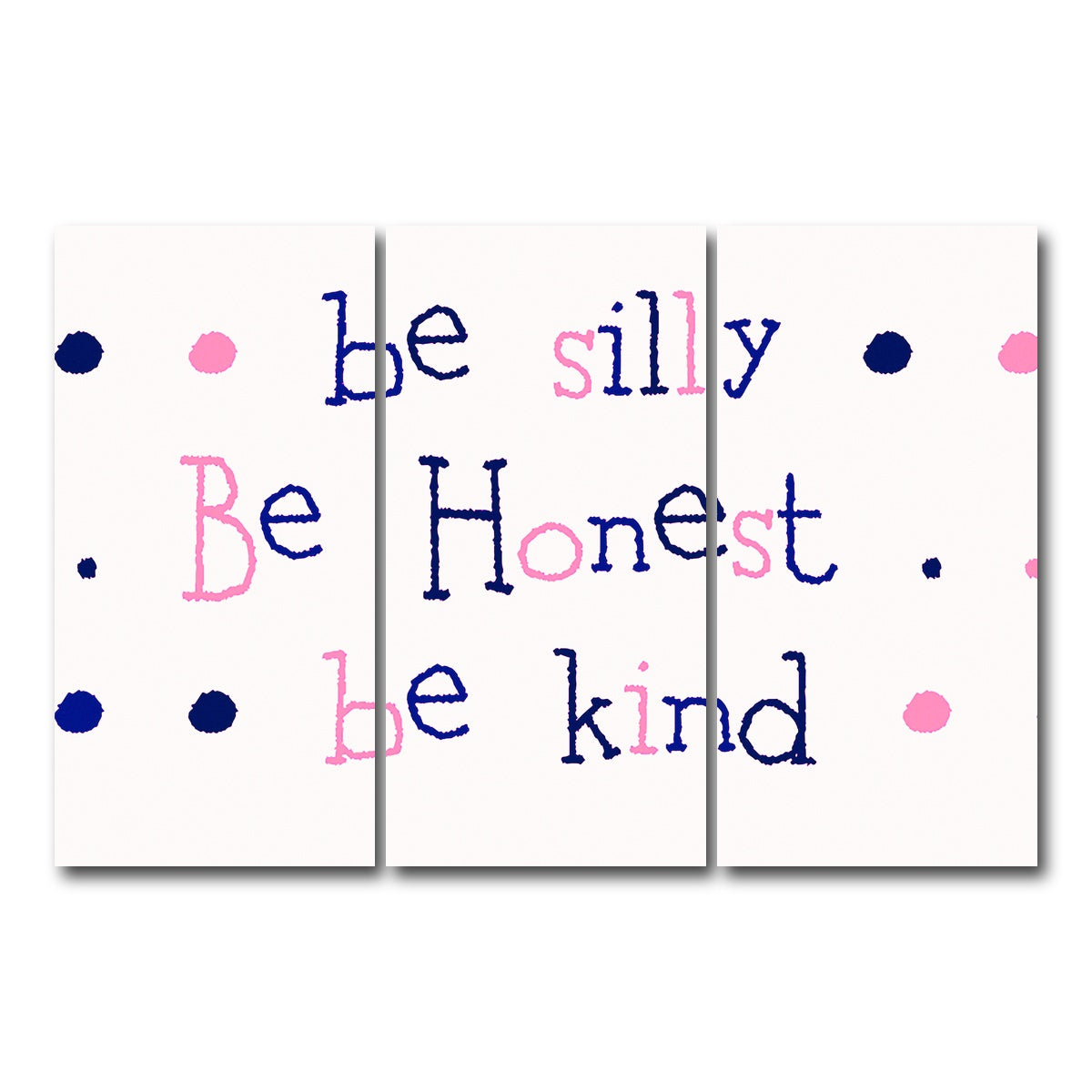 AUTO-MOCKUP WHITE | Silly Honest Kind Kids | 3 Piece | Gallery Wrap Canvas | group=12x24