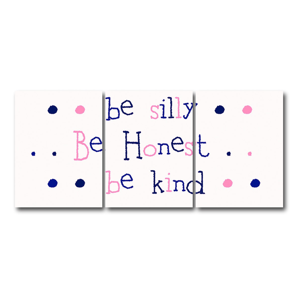 AUTO-MOCKUP WHITE | Silly Honest Kind Kids | 3 Piece | Gallery Wrap Canvas | group=18x24