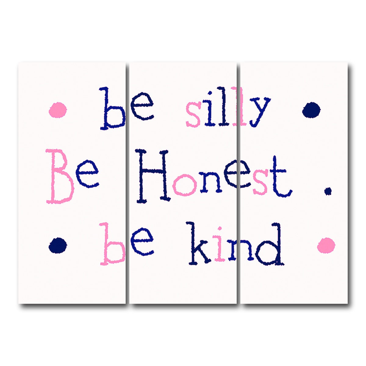 AUTO-MOCKUP WHITE | Silly Honest Kind Kids | 3 Piece | Gallery Wrap Canvas | group=8x18