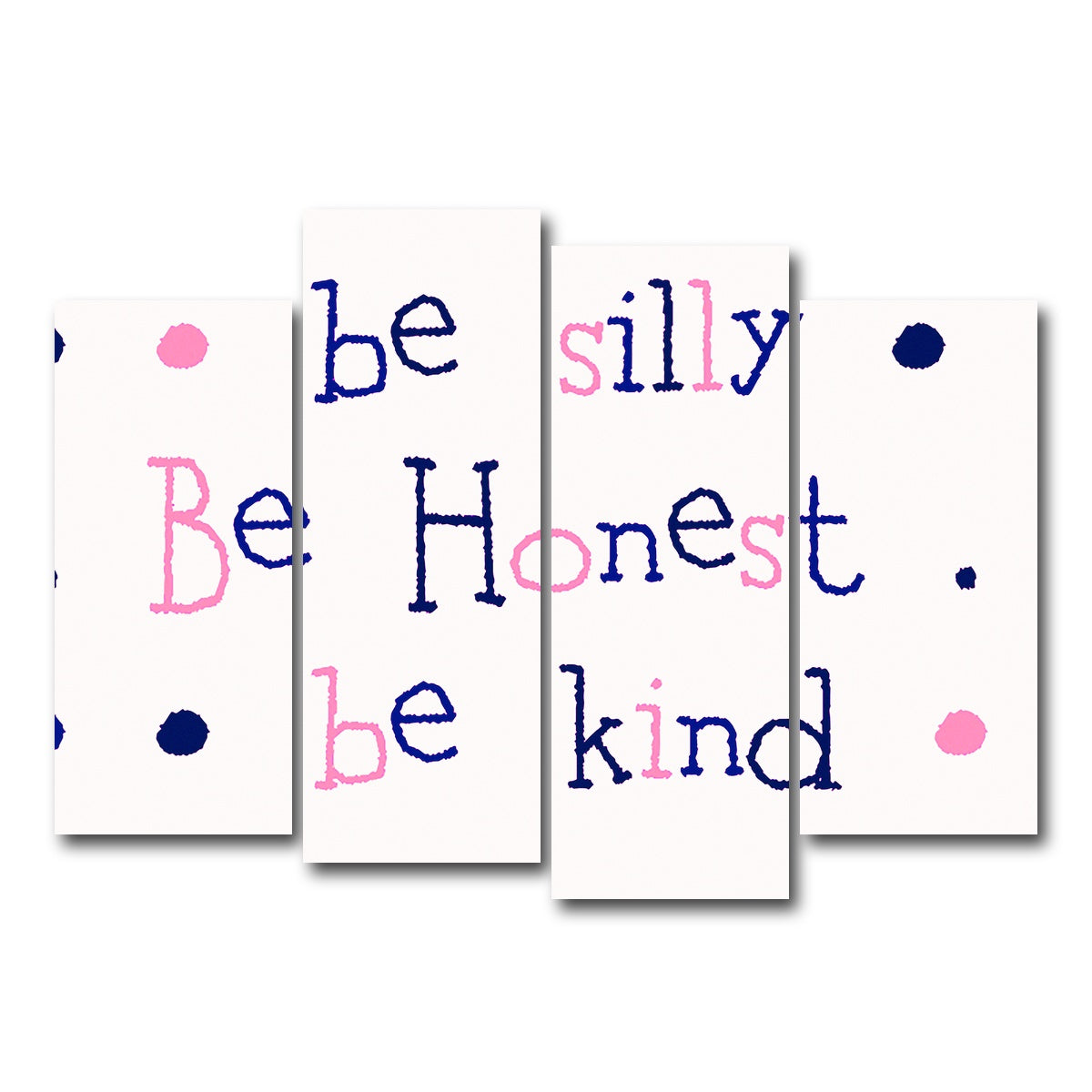 AUTO-MOCKUP WHITE | Silly Honest Kind Kids | 4 Piece | Gallery Wrap Canvas | group=4_normal