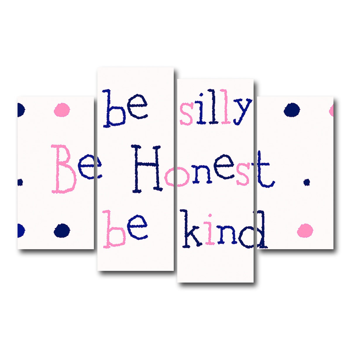 AUTO-MOCKUP WHITE | Silly Honest Kind Kids | 4 Piece | Gallery Wrap Canvas | group=4_short