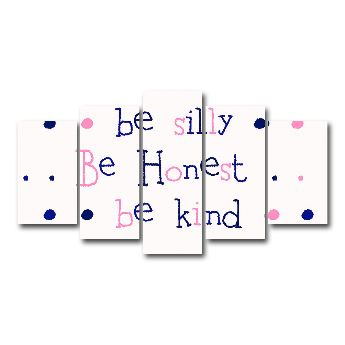 AUTO-MOCKUP WHITE | Silly Honest Kind Kids | 5 Piece | Gallery Wrap Canvas | group=5_normal