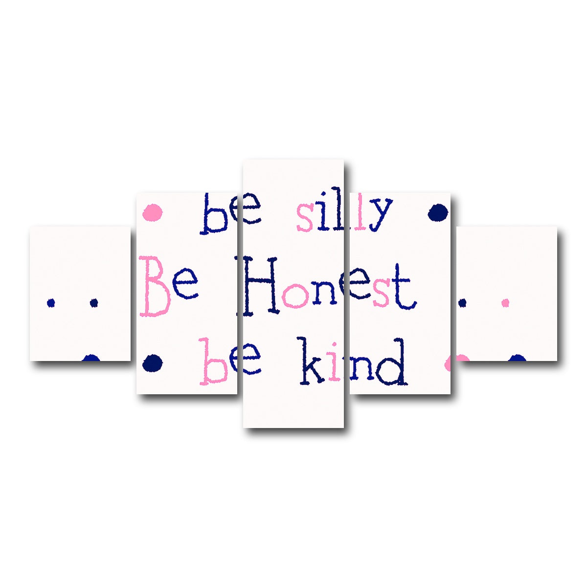 AUTO-MOCKUP WHITE | Silly Honest Kind Kids | 5 Piece | Gallery Wrap Canvas | group=5_short
