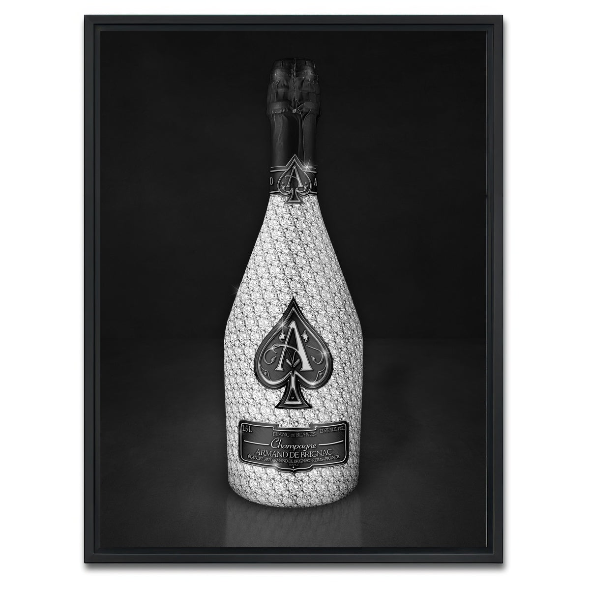 AUTO-MOCKUP WHITE | Silver Ace bottle | 1 Piece | Black Framed Canvas | group=3x4