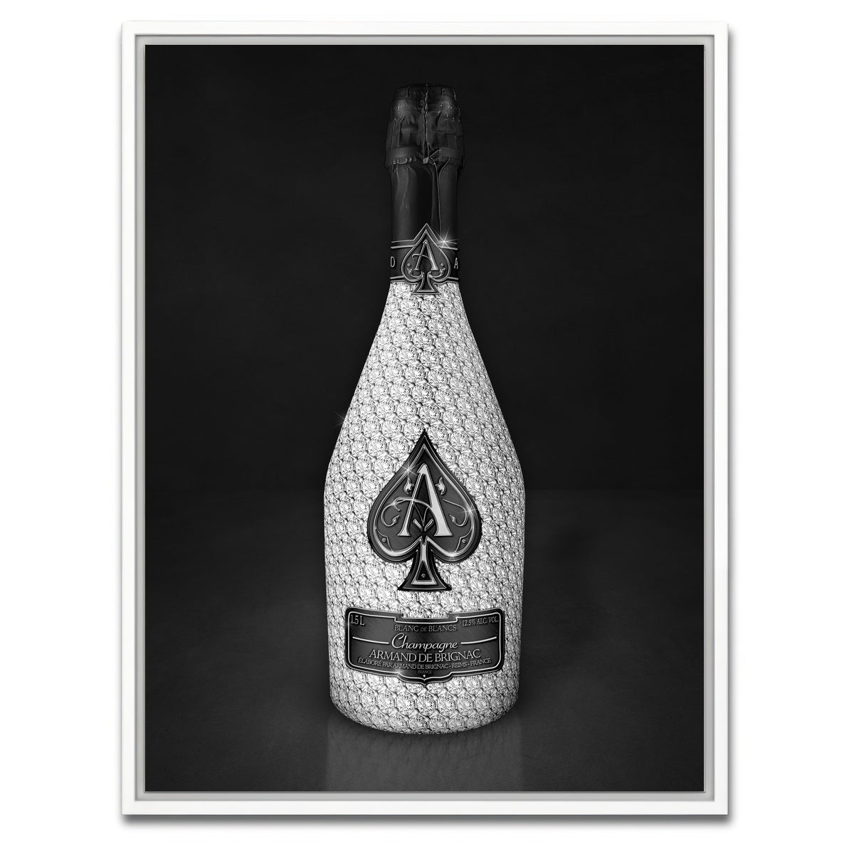 AUTO-MOCKUP WHITE | Silver Ace bottle | 1 Piece | White Framed Canvas | group=3x4