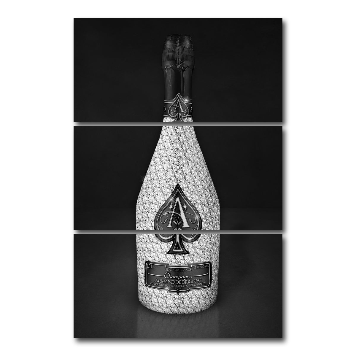AUTO-MOCKUP WHITE | Silver Ace bottle | 3 Piece | Gallery Wrap Canvas | group=12x24_stacked