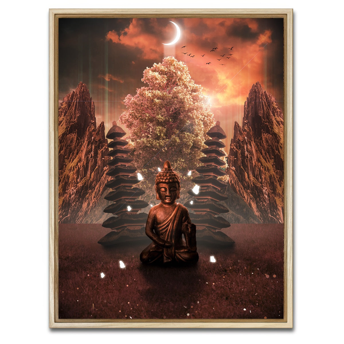 AUTO-MOCKUP WHITE | Sin Buddha | 1 Piece | Natural Framed Canvas | group=3x4