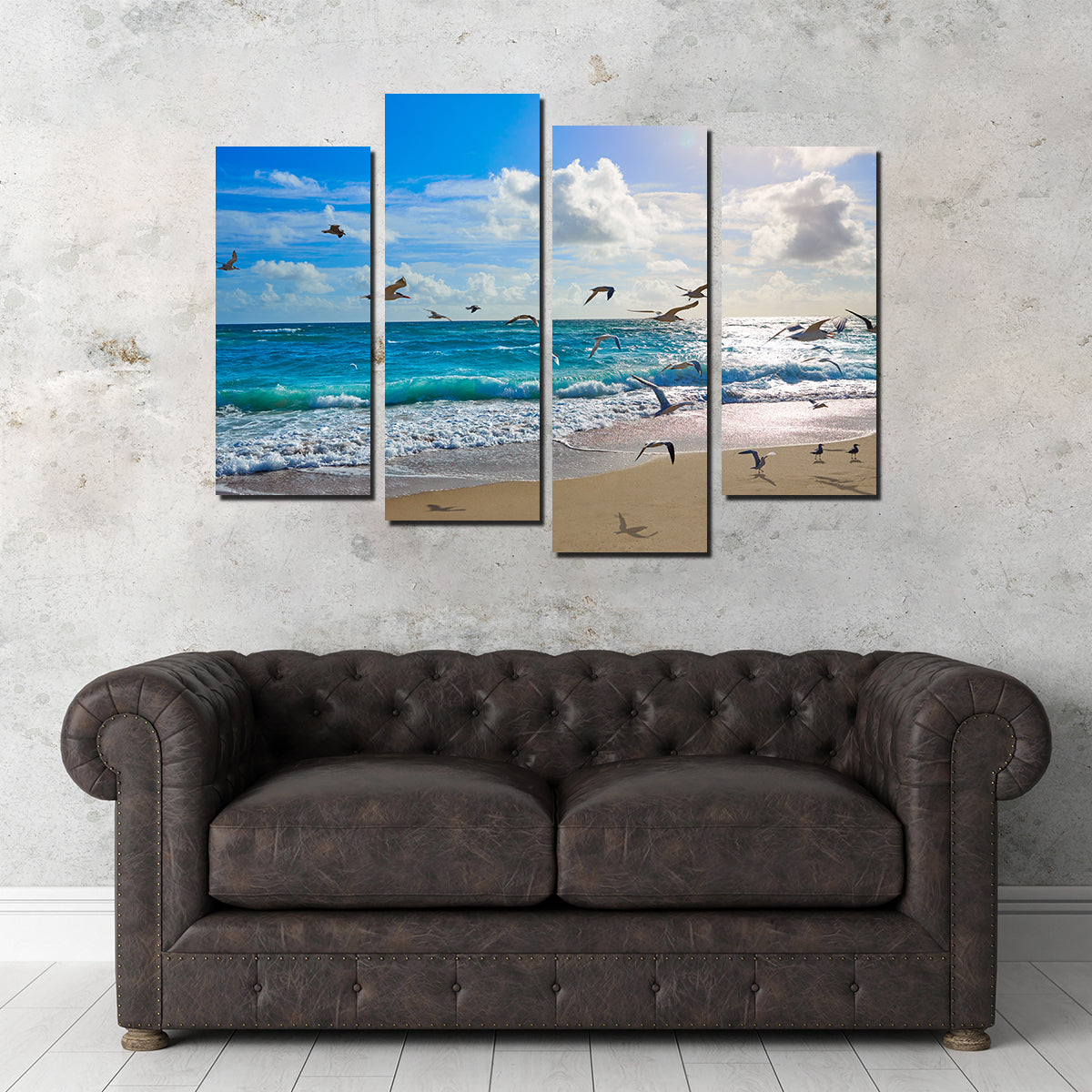 Singer Island Beach Seagulls Wall Art