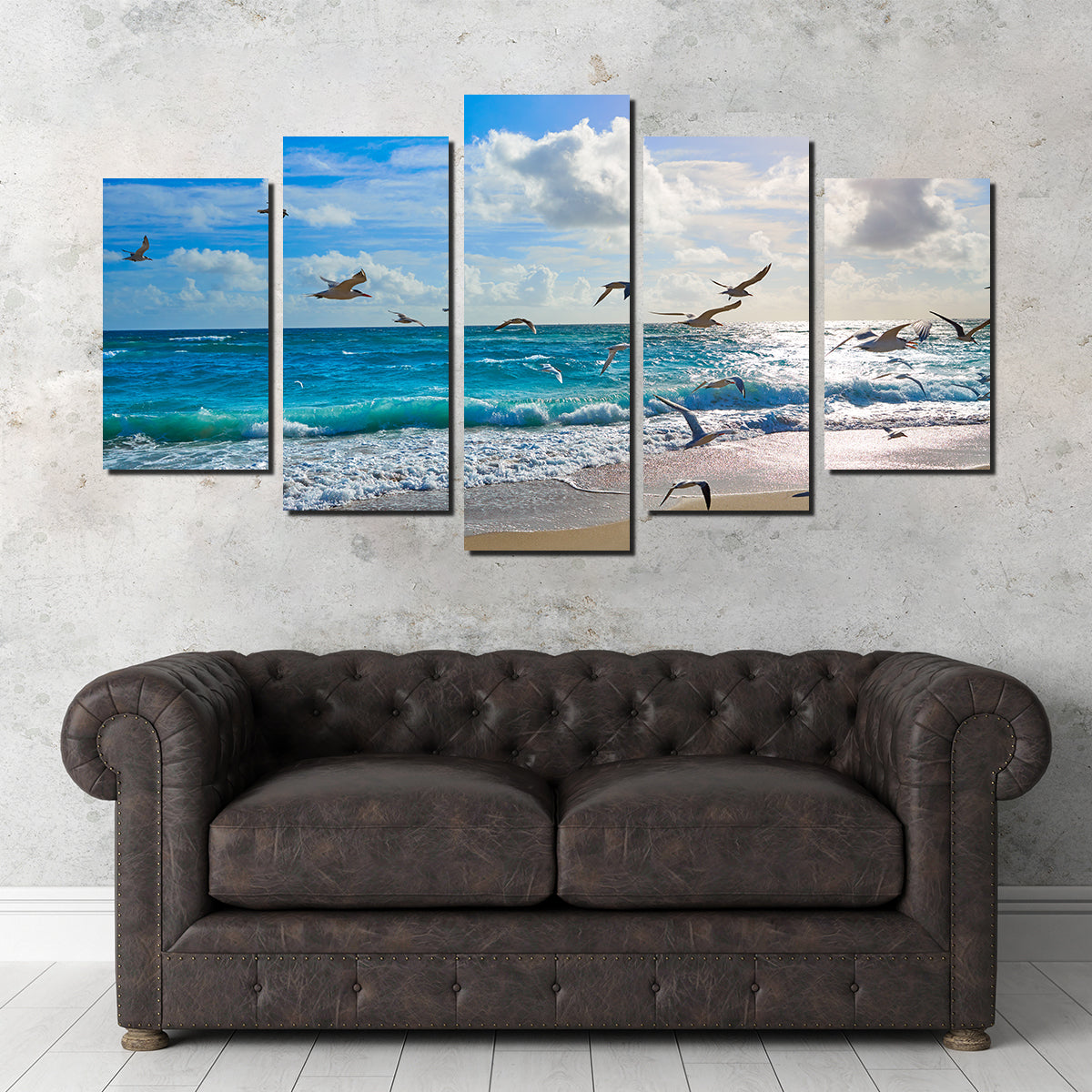 Singer Island Beach Seagulls Wall Art