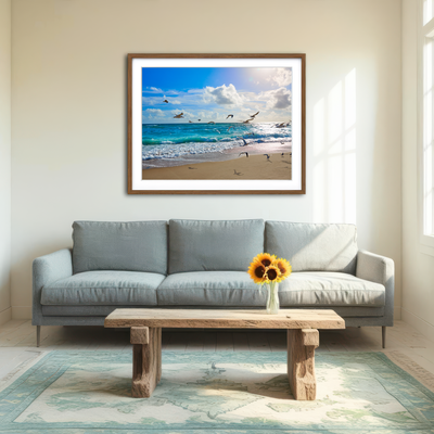 AUTO-MOCKUP ROOM | Singer Island Beach Seagulls Wall Art