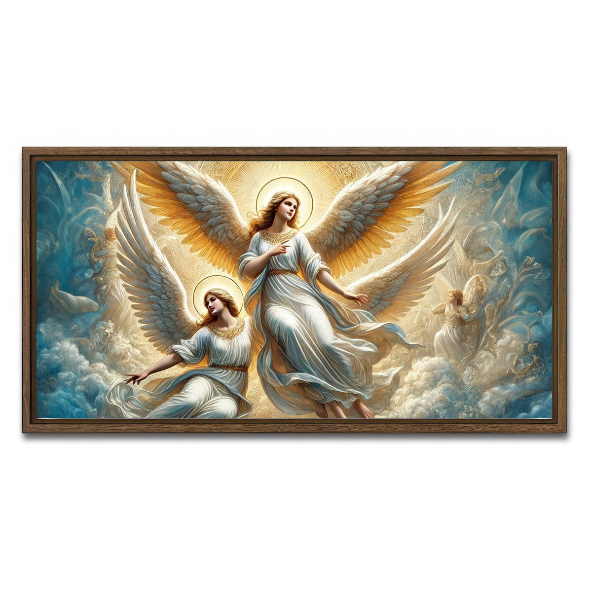 AUTO-MOCKUP WHITE | Singing Angels | 1 Piece | Walnut Framed Canvas | group=2x1
