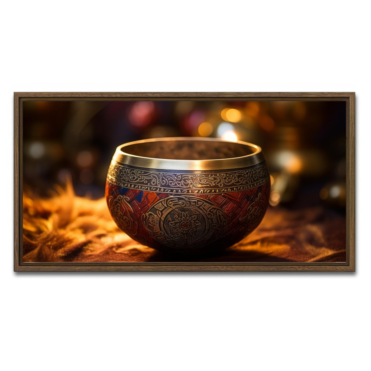 AUTO-MOCKUP WHITE | Singing bowl | 1 Piece | Walnut Framed Canvas | group=2x1