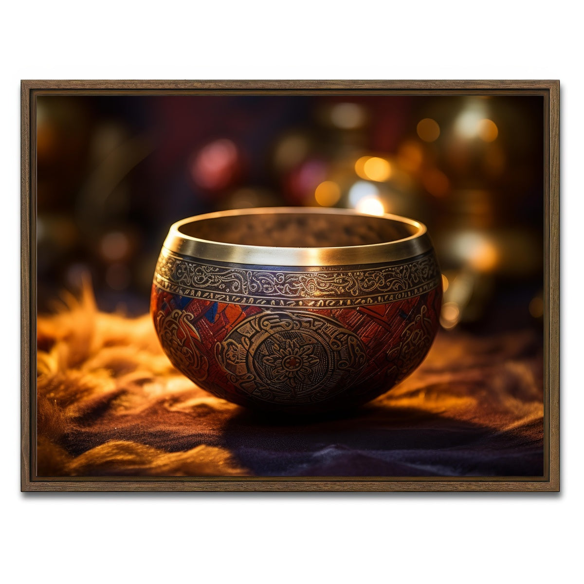 AUTO-MOCKUP WHITE | Singing bowl | 1 Piece | Walnut Framed Canvas | group=4x3