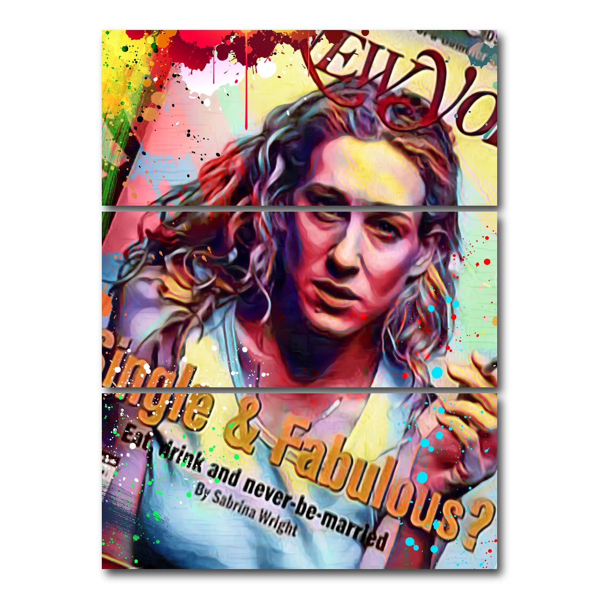 AUTO-MOCKUP WHITE | Single & Fabulous | 3 Piece | Gallery Wrap Canvas | group=8x18_stacked