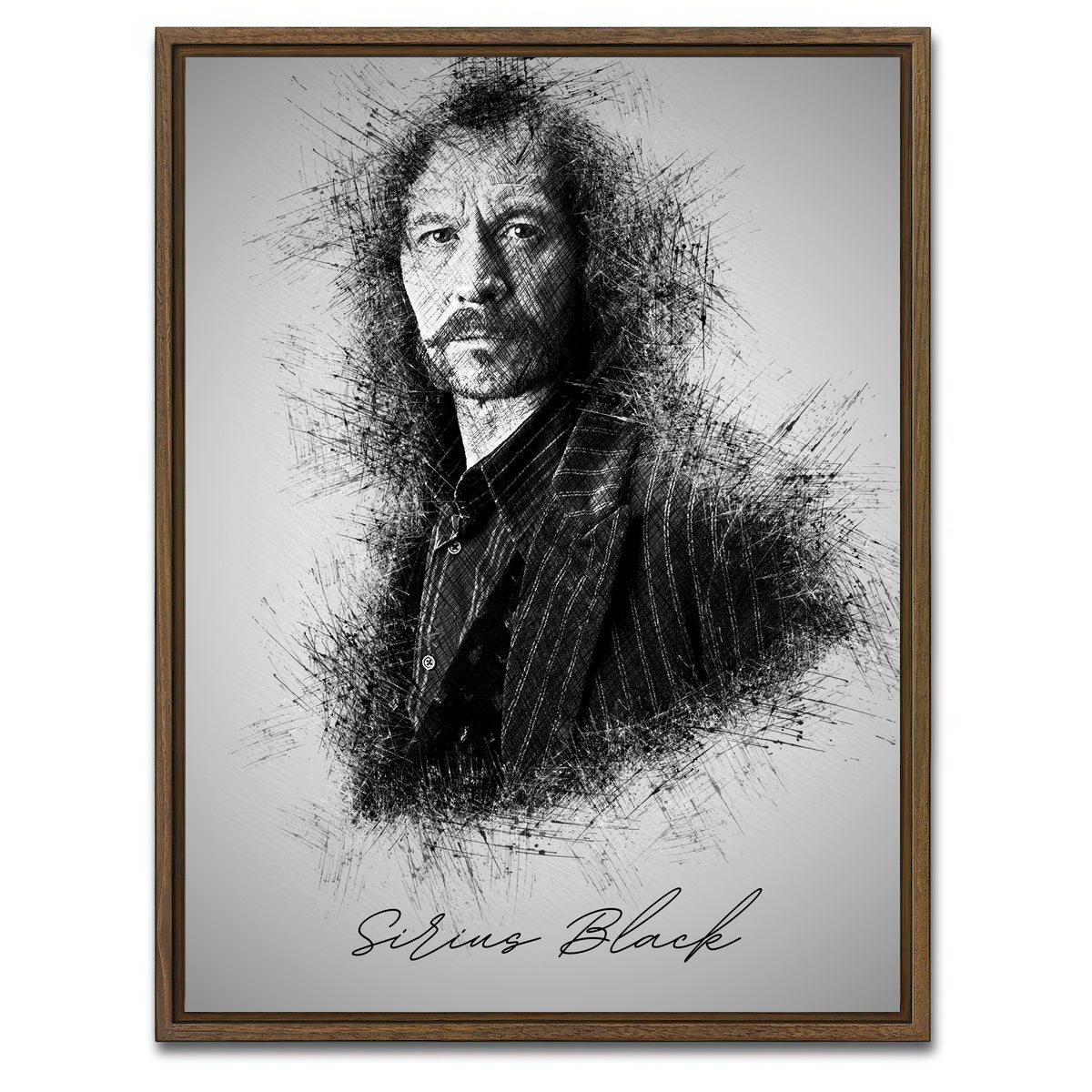 AUTO-MOCKUP WHITE | Sirius Black | 1 Piece | Walnut Framed Canvas | group=3x4