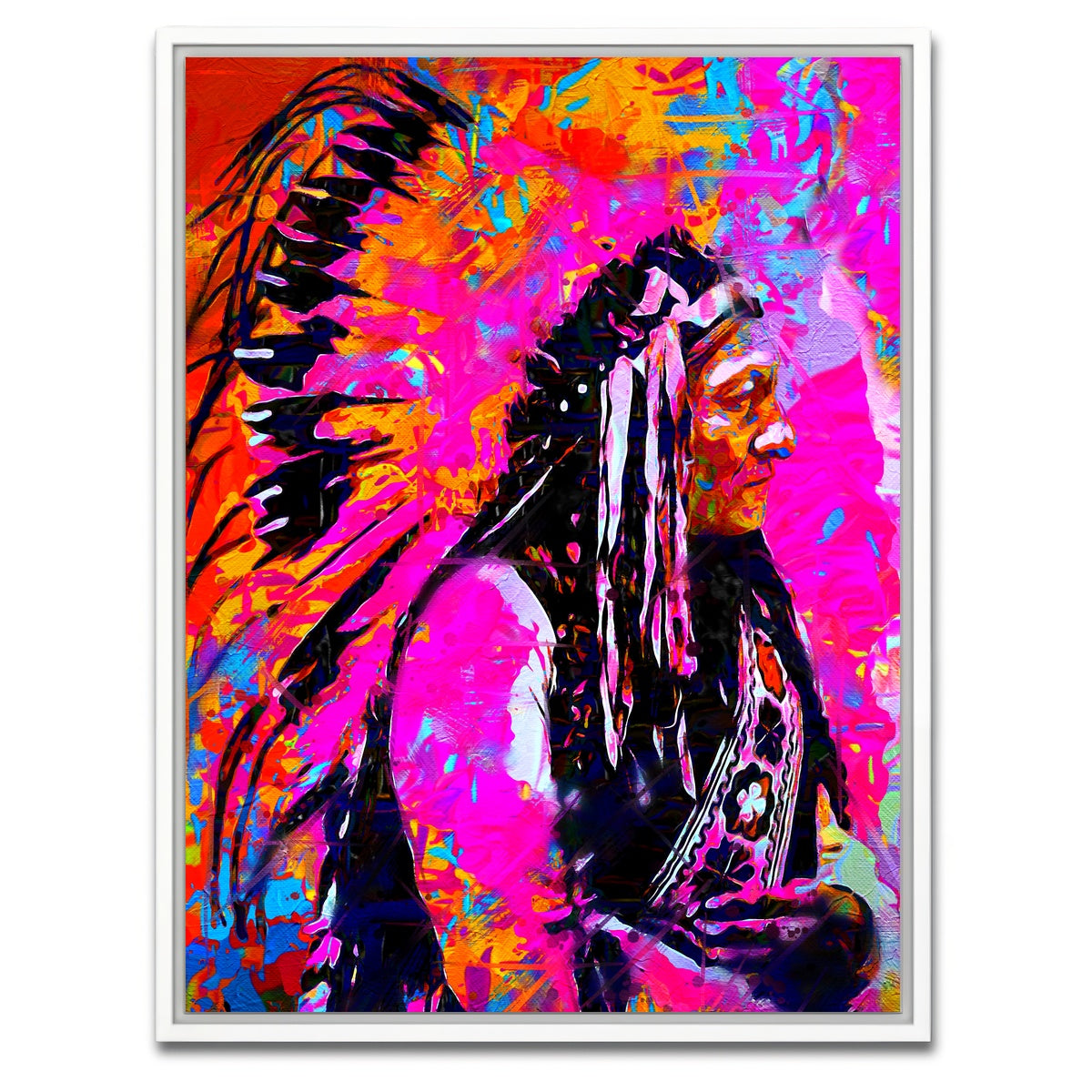 AUTO-MOCKUP WHITE | Sitting Bull | 1 Piece | White Framed Canvas | group=3x4