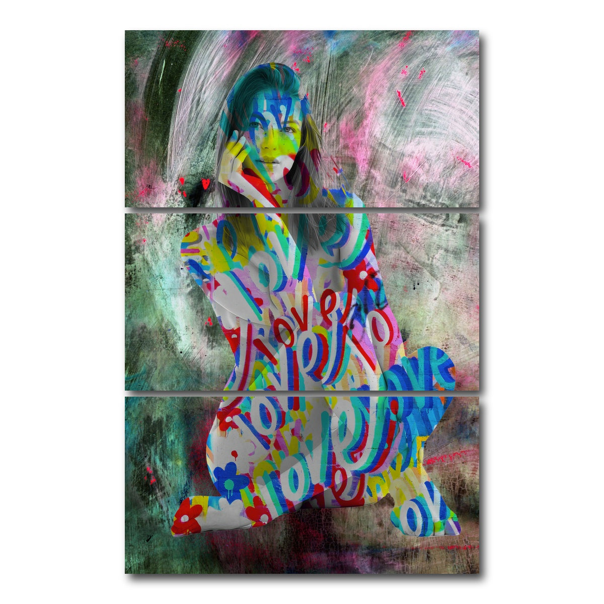 AUTO-MOCKUP WHITE | Sitting Venus | 3 Piece | Gallery Wrap Canvas | group=12x24_stacked