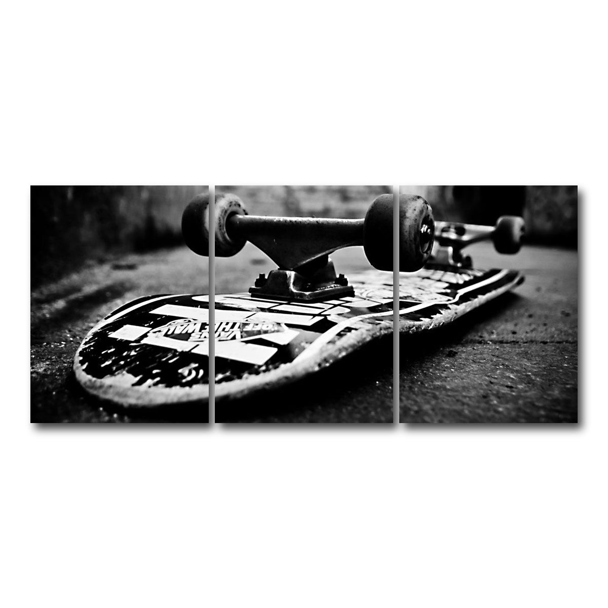 AUTO-MOCKUP WHITE | Skateboard | 3 Piece | Gallery Wrap Canvas | group=18x24