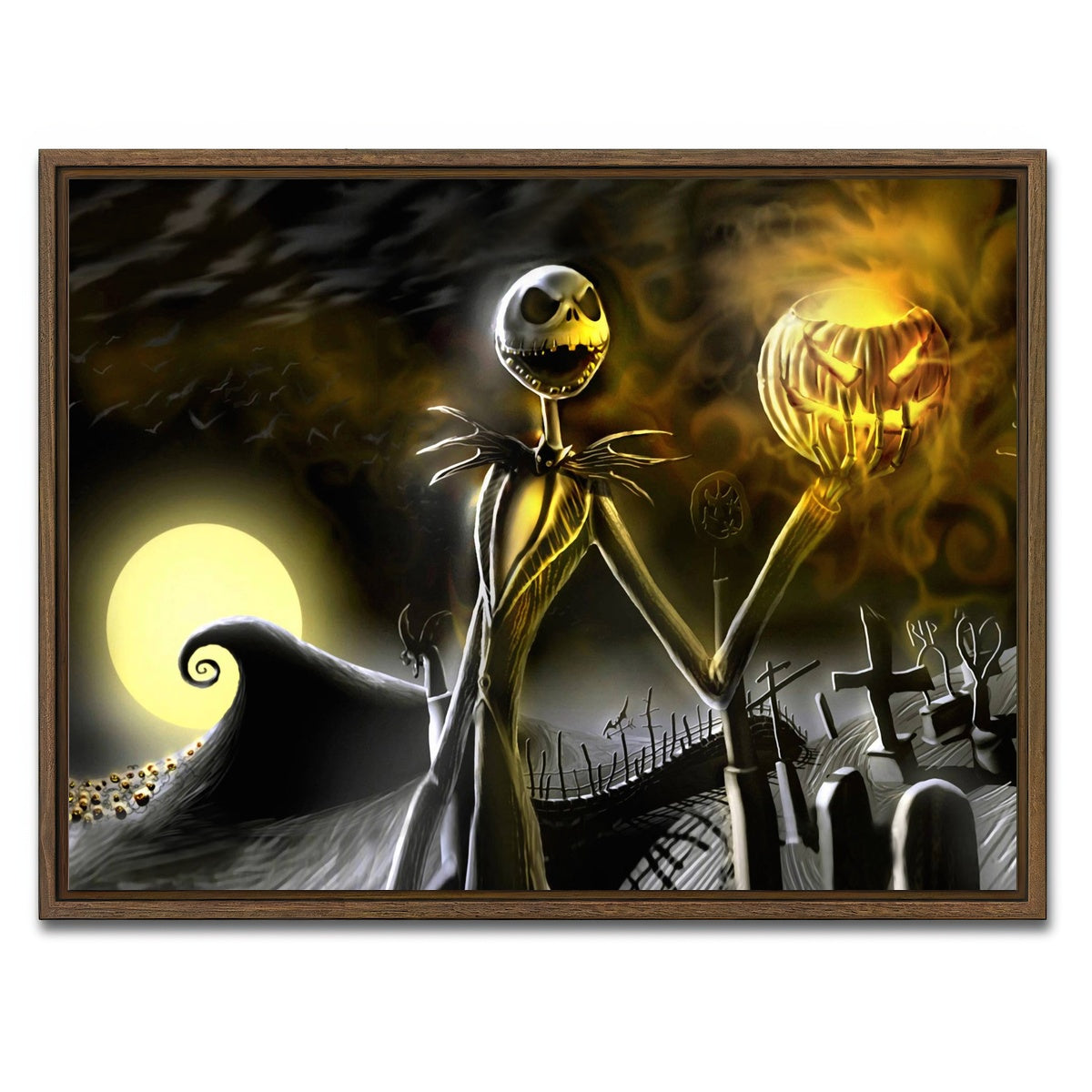 AUTO-MOCKUP WHITE | Skellington | 1 Piece | Walnut Framed Canvas | group=4x3