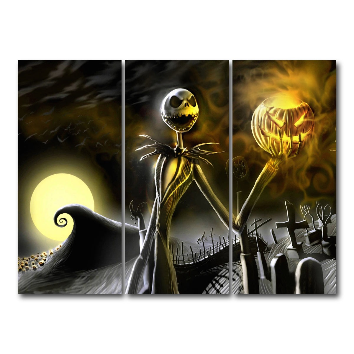 AUTO-MOCKUP WHITE | Skellington | 3 Piece | Gallery Wrap Canvas | group=8x18