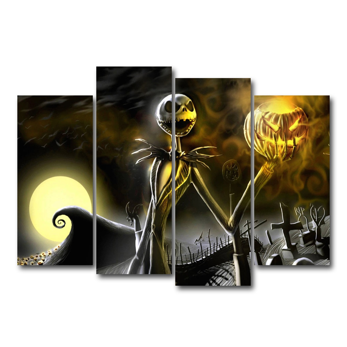 AUTO-MOCKUP WHITE | Skellington | 4 Piece | Gallery Wrap Canvas | group=4_normal