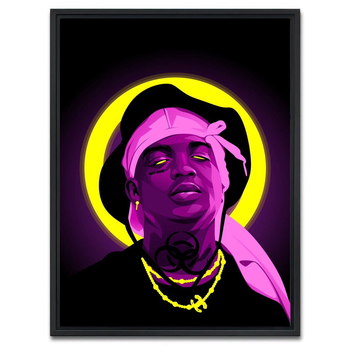 AUTO-MOCKUP WHITE | Ski Mask the Slump God | 1 Piece | Black Framed Canvas | group=3x4