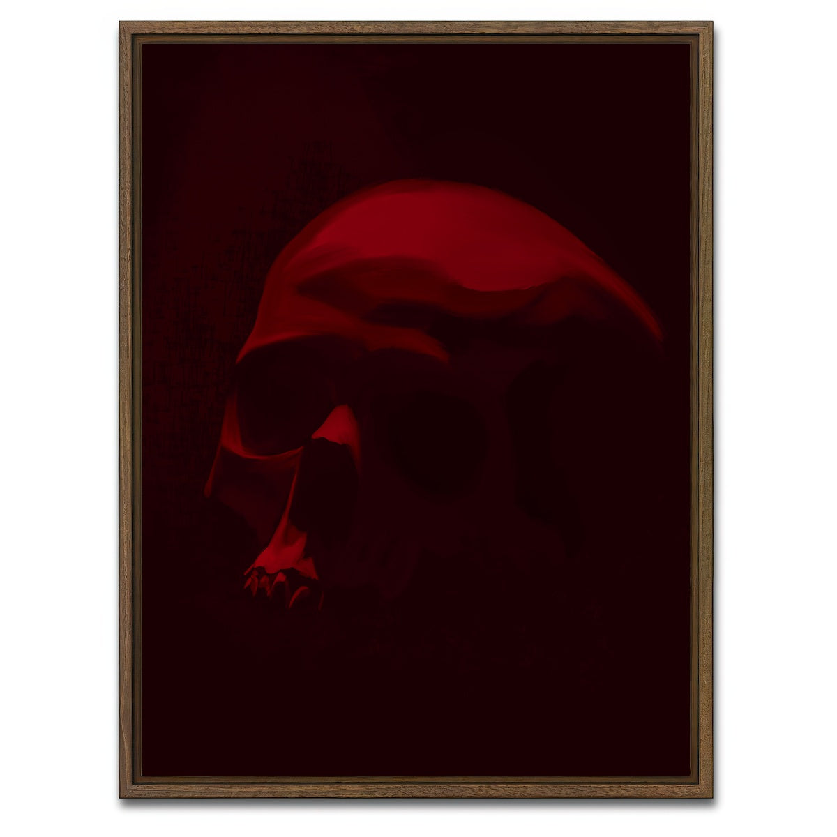 AUTO-MOCKUP WHITE | Skull Dark Red | 1 Piece | Walnut Framed Canvas | group=3x4