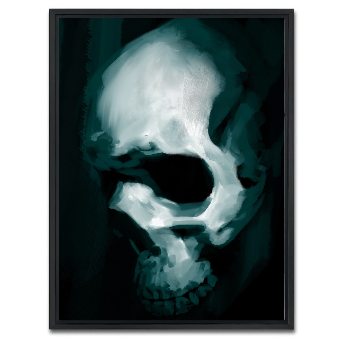 AUTO-MOCKUP WHITE | Skull In Profile | 1 Piece | Black Framed Canvas | group=3x4