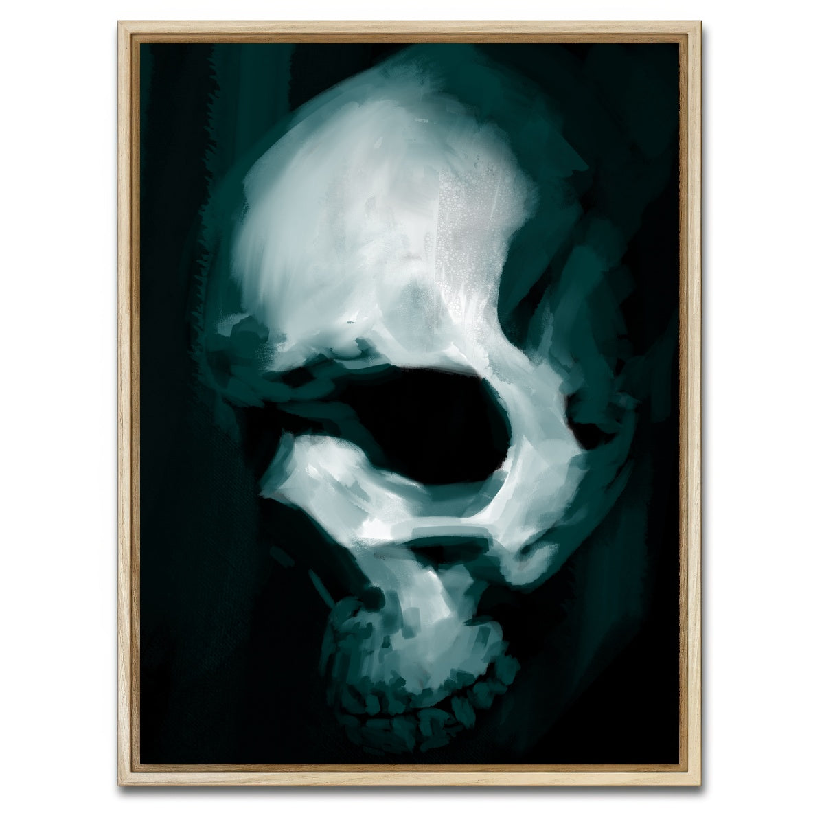 AUTO-MOCKUP WHITE | Skull In Profile | 1 Piece | Natural Framed Canvas | group=3x4