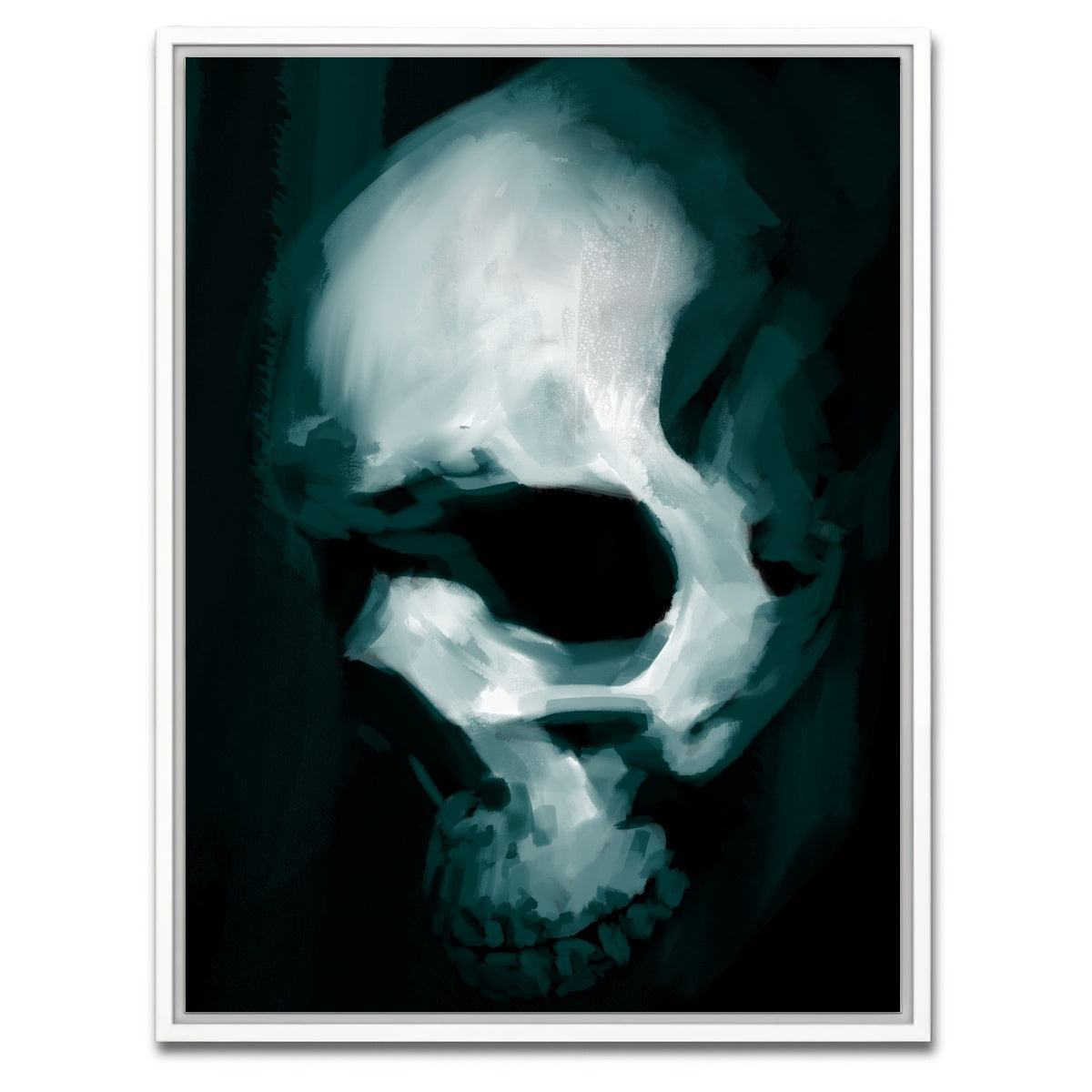AUTO-MOCKUP WHITE | Skull In Profile | 1 Piece | White Framed Canvas | group=3x4