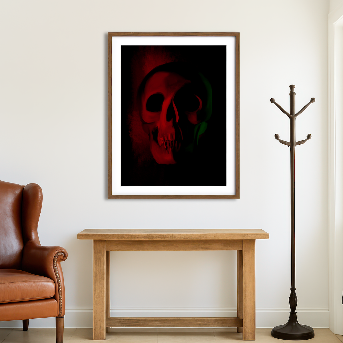 AUTO-MOCKUP ROOM | Skull Red Shade Wall Art