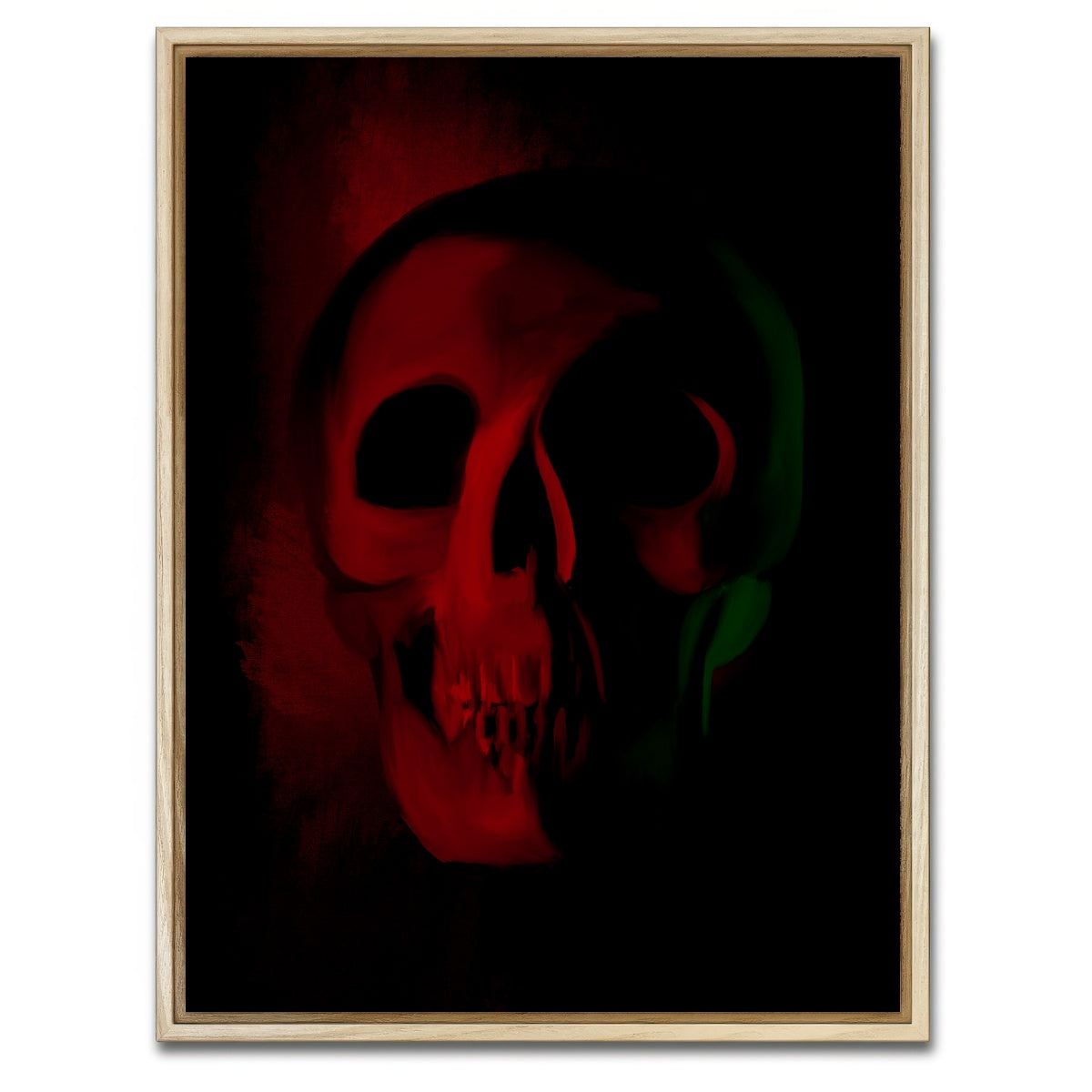 AUTO-MOCKUP WHITE | Skull Red Shade | 1 Piece | Natural Framed Canvas | group=3x4