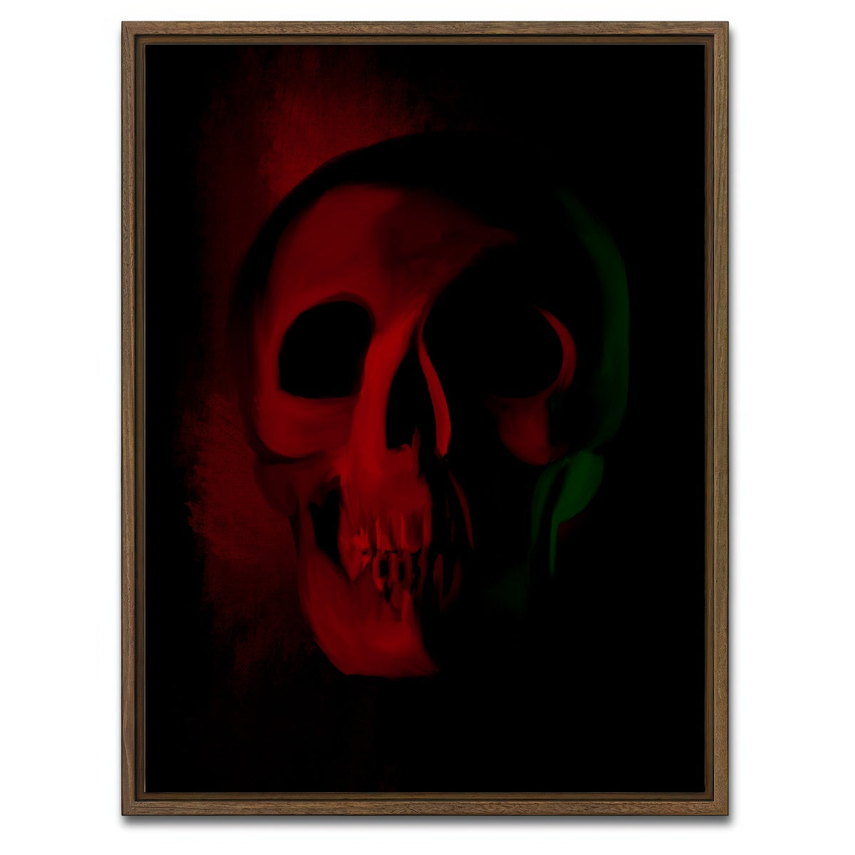 AUTO-MOCKUP WHITE | Skull Red Shade | 1 Piece | Walnut Framed Canvas | group=3x4