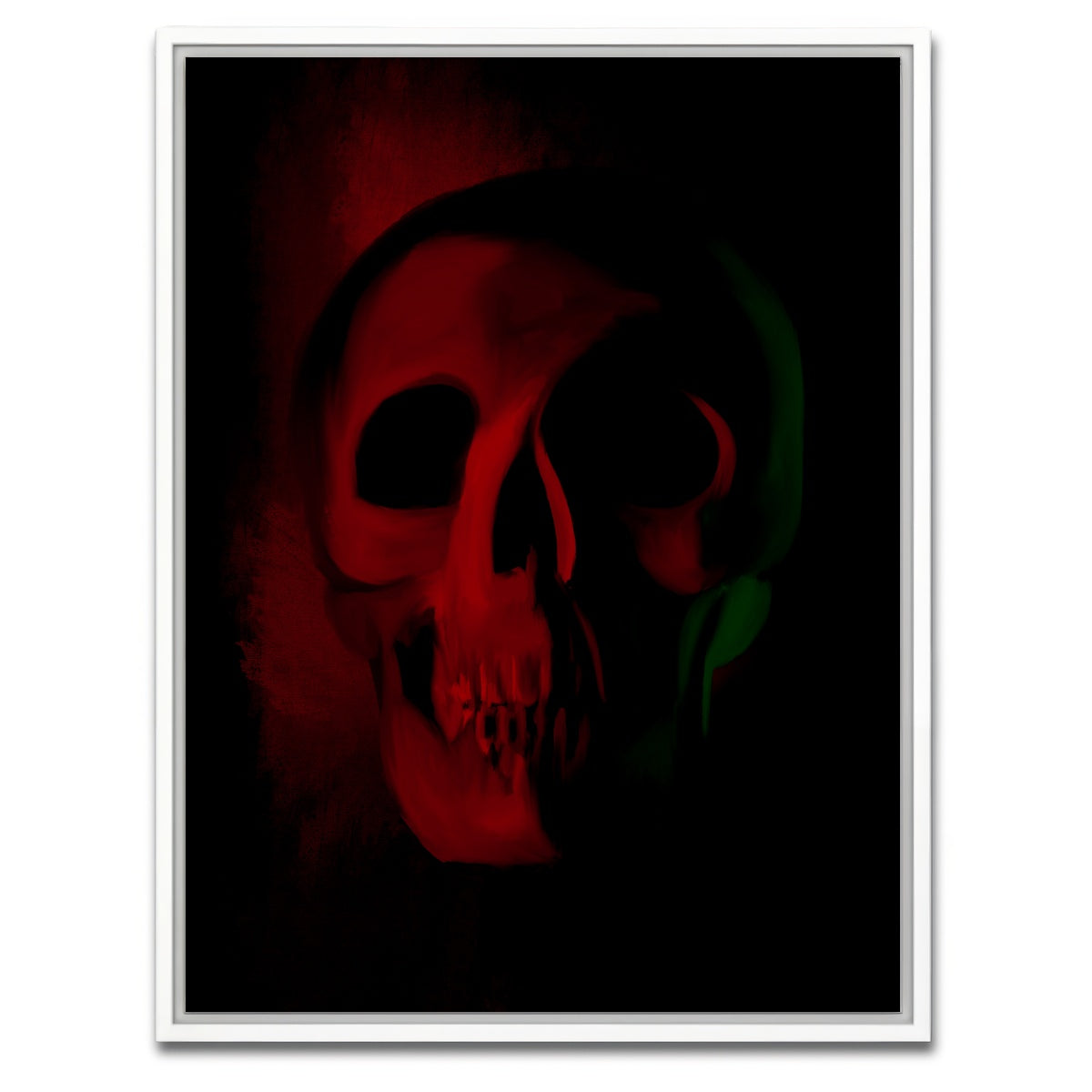 AUTO-MOCKUP WHITE | Skull Red Shade | 1 Piece | White Framed Canvas | group=3x4
