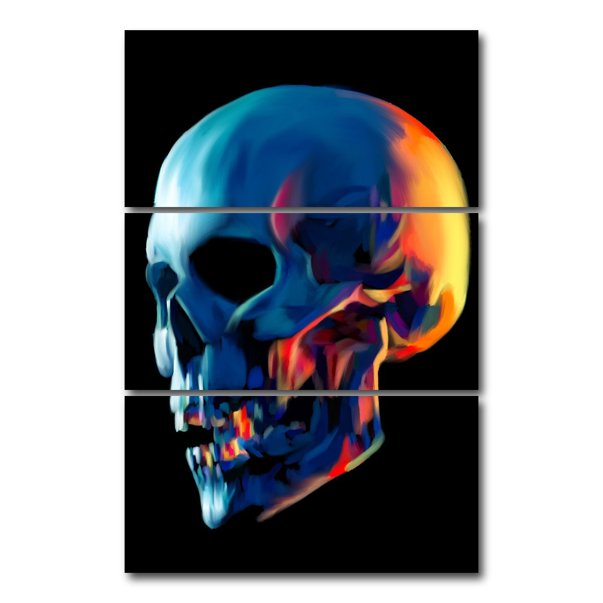 AUTO-MOCKUP WHITE | Skull Shine | 3 Piece | Gallery Wrap Canvas | group=12x24_stacked