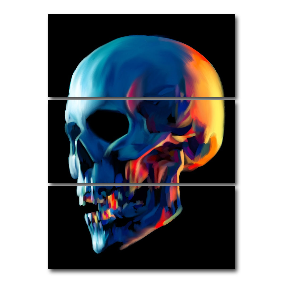 AUTO-MOCKUP WHITE | Skull Shine | 3 Piece | Gallery Wrap Canvas | group=8x18_stacked