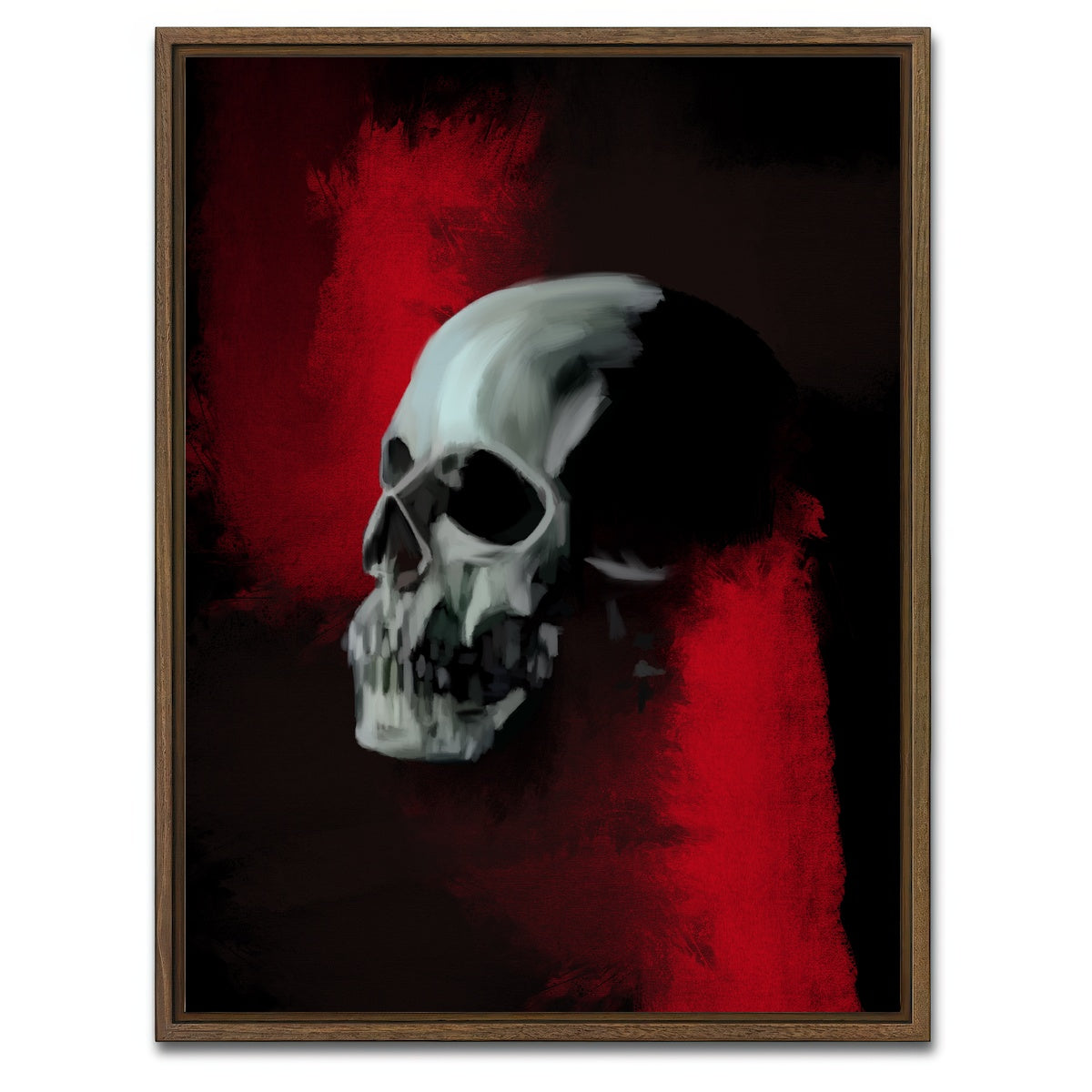 AUTO-MOCKUP WHITE | Skull Still Life | 1 Piece | Walnut Framed Canvas | group=3x4