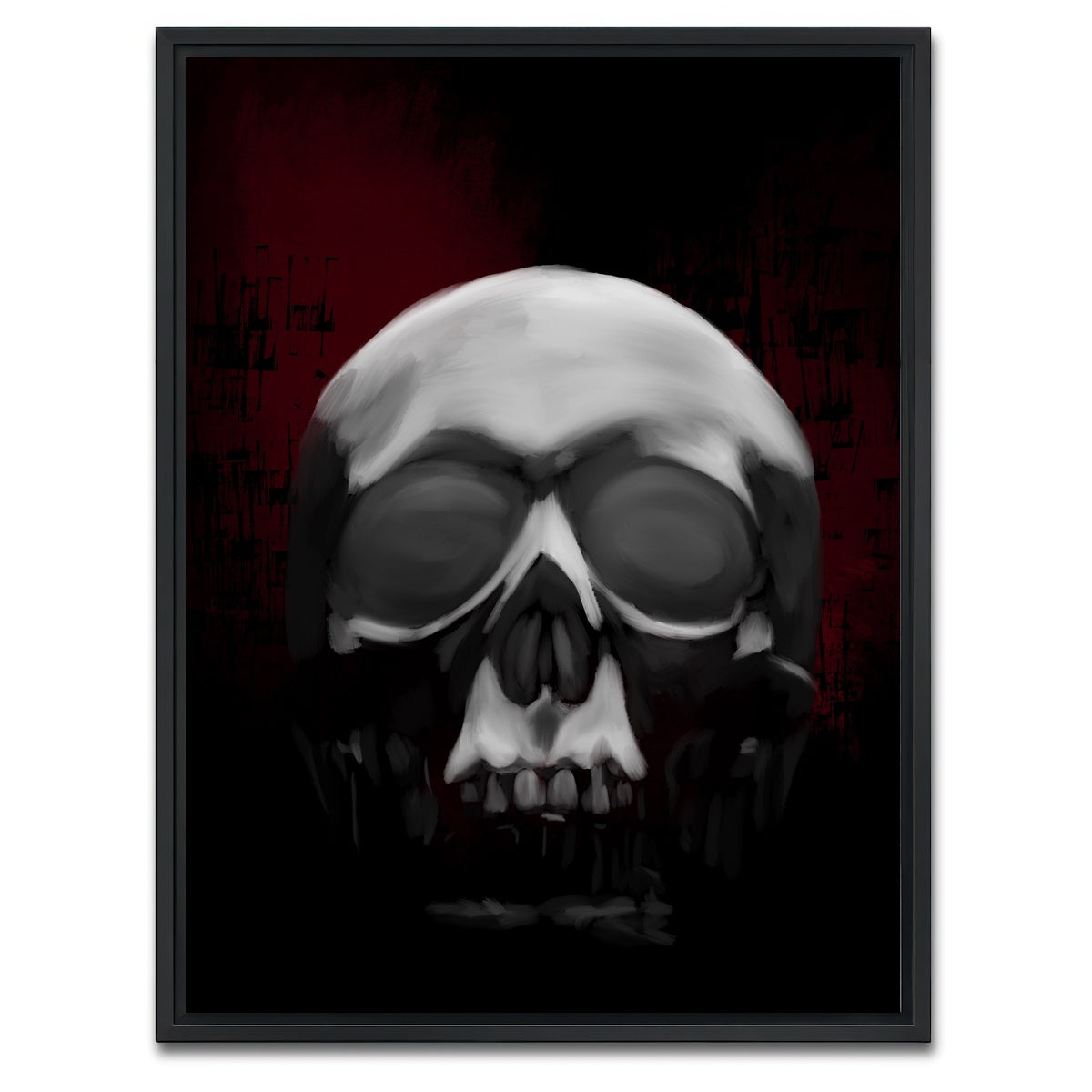 AUTO-MOCKUP WHITE | Skull White | 1 Piece | Black Framed Canvas | group=3x4