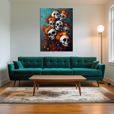 AUTO-MOCKUP ROOM | Skulls with Flowers