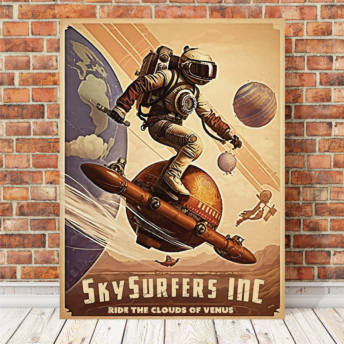 SkySurfers - Ride the Clouds of Venus Wall Art