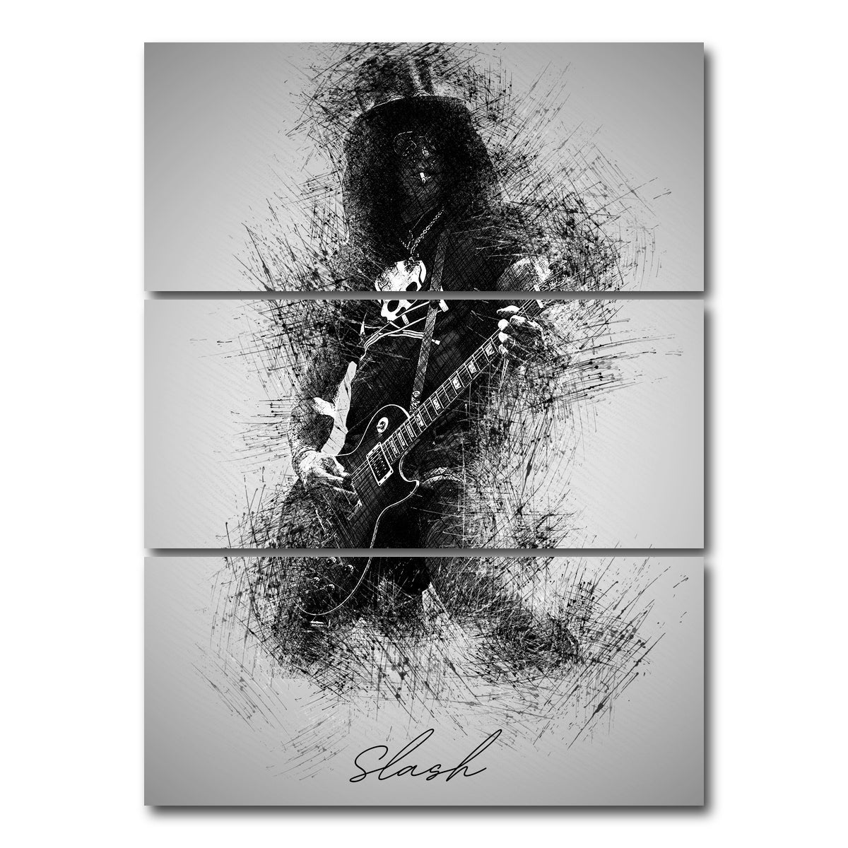 AUTO-MOCKUP WHITE | Slash With Cig | 3 Piece | Gallery Wrap Canvas | group=8x18_stacked